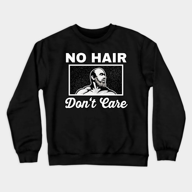 No hair don't care man with beard and bald head Crewneck Sweatshirt by Foxxy Merch